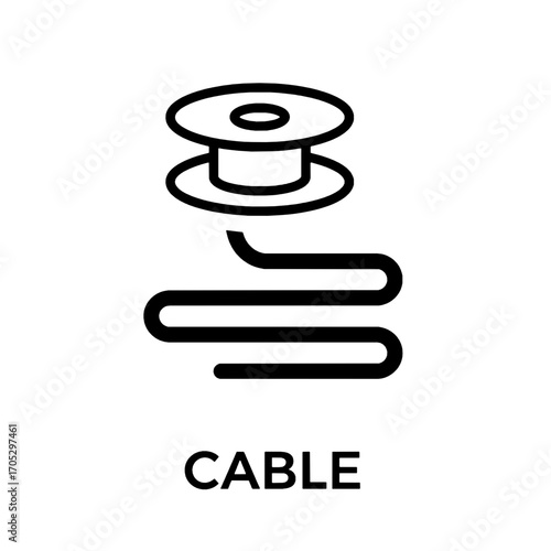 Modern electric wire concept vector icon for power supply and energy solutions, ideal as a graphic element or template for electrical engineering designs and systems