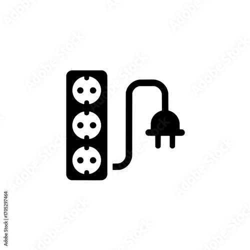 Simple black and white line art icon representing a spool of cable, perfect for technology and connectivity themes