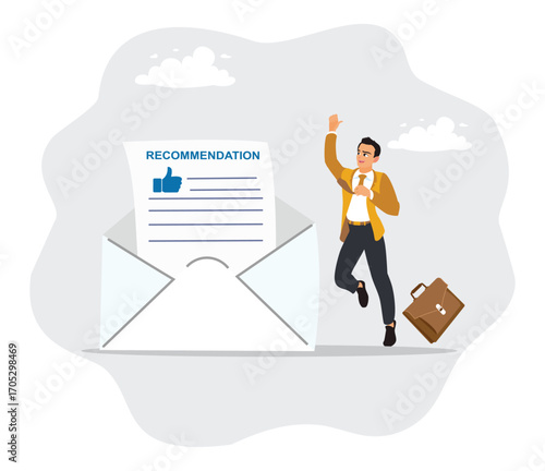 Happy entrepreneurs get recommendation letters from companies.