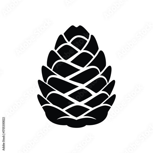 Black Silhouette of a Pine Cone seed coniferous