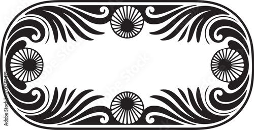 Ornate oval frame with floral and scrollwork embellishments