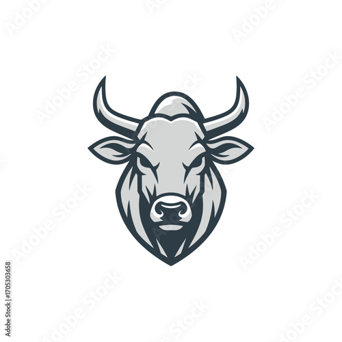 Powerful Bull Head Vector Illustration for Sports Team Emblem and Mascot Design