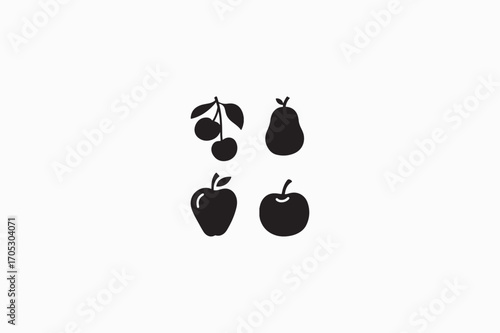 Canister fruit vector silhouettes black color image made by adobe illustrator with white color back round..eps