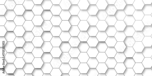 Abstract honeycomb hexagon vector background .Geometric texture design with modern grid, digital tech mesh, seamless tile pattern and futuristic 3D hexagonal structure illustration .