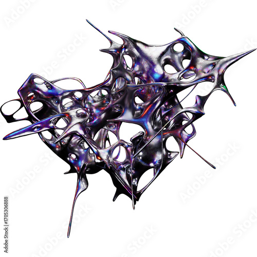 Amazing 3D chrome metallic futuristic style perfect for logo design poster or digital art