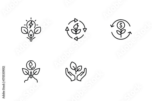 Green Energy, Eco Leaf, Recycle Symbol, Water Conservation, Solar Panel