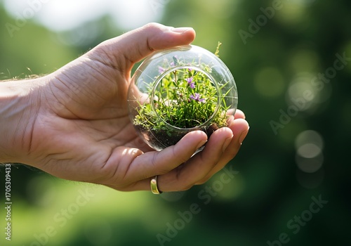 A Tiny Ecosystem Nurturing Sustainability in a Handheld Terrarium