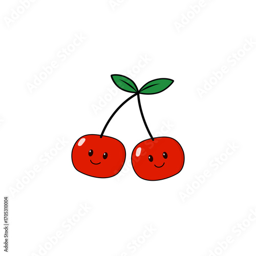 cherry with leaf