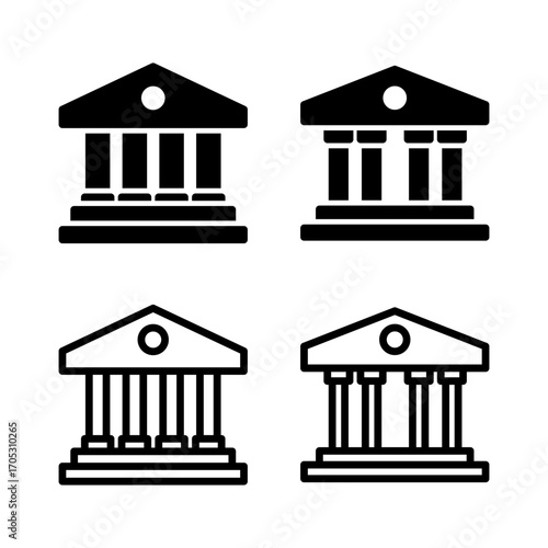 Bank icon vector illustration. Bank sign and symbol, museum, university