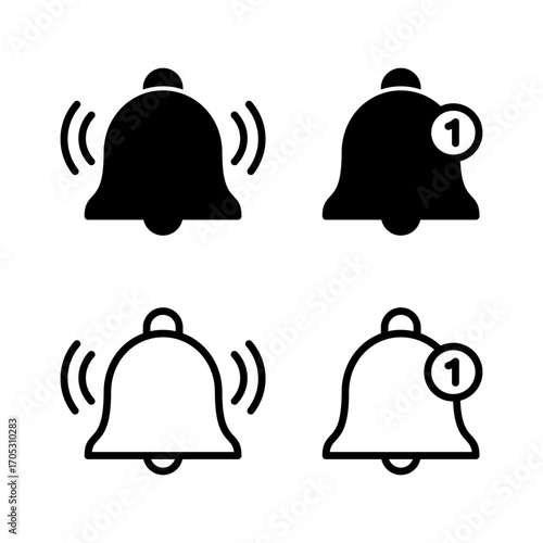 Bell Icon vector illustration. Notification sign and symbol for web site design