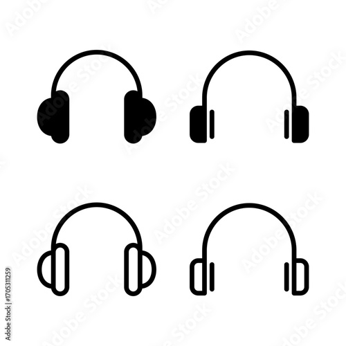 Headphone icon vector illustration. Headphone sign and symbol