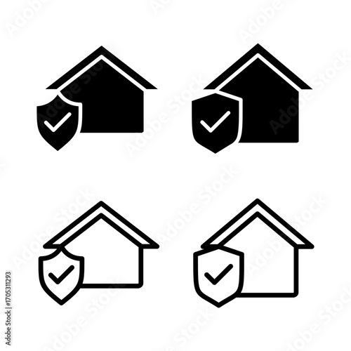 home insurance icon vector illustration. home protection sign and symbol