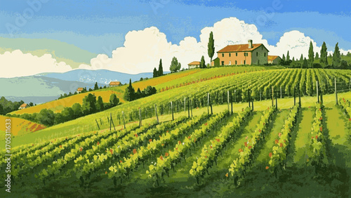 Grapevine Watercolor Study vineyard isolated vector illustration svg