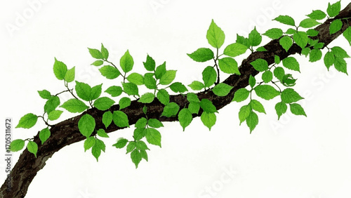 Verdant Canopy Watercolor Brown branches covered with green leaves isolated vector illustration svg