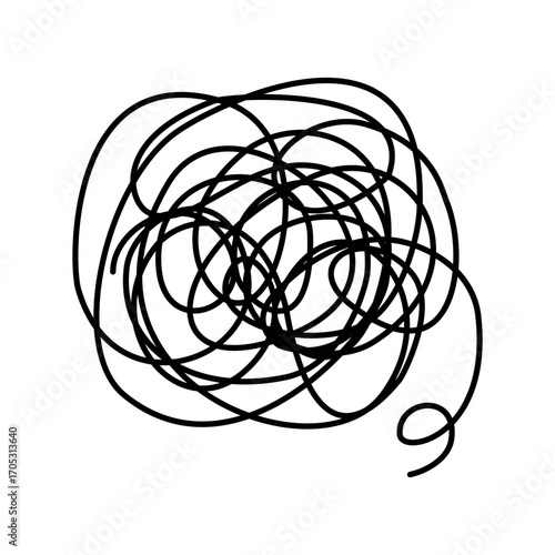 Illustration Thinking Too Much Doodle Vector