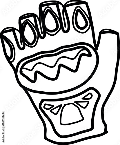 Protective Gloves Design Sketch of a Durable Hand Gear for Various Activities