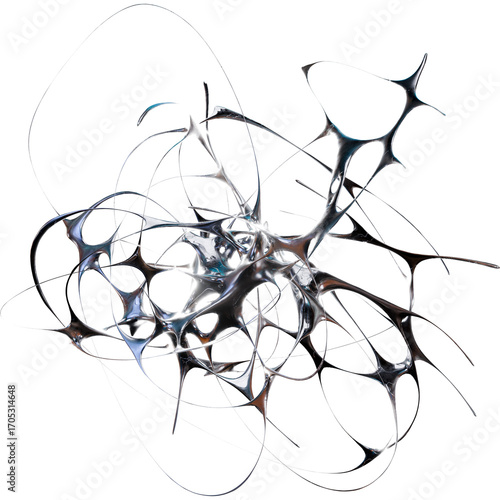 Radiant 3D chrome metallic futuristic style perfect for logo design poster or digital art