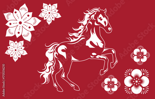 250915_Year of The Horse with Flower.eps