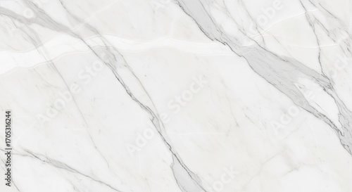 Elegant White Marble Texture with Subtle Veins for Backgrounds.