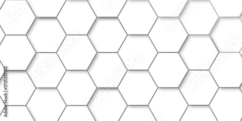 Abstract honeycomb hexagon vector background .Geometric texture design with modern grid, digital tech mesh, seamless tile pattern and futuristic 3D hexagonal structure illustration .