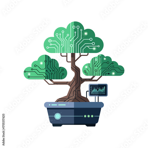 bonsai tree isolated on white background