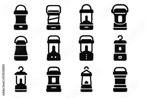 Buttons size weatherproof vector lantern minimalist accents lights icon modern transparent color