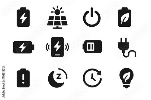 Charging icon mode solar indicator smart battery low sleep power tracker design