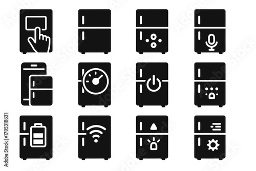 Vector assistant control voice connectivity fridge alerts smart child lock automatic icon