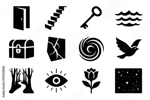Dream rising endless mirror vector emblem vortex icons bird icon path loop