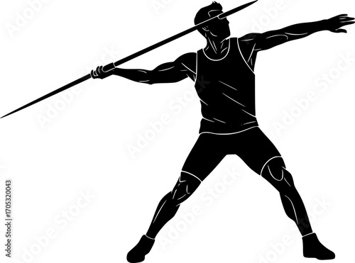 Pack Javelin thrower silhouette, Javelin thrower SVG, Javelin thrower vector set