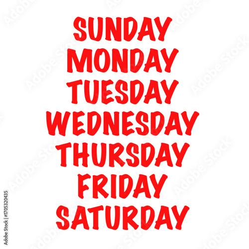 Seven days of a week