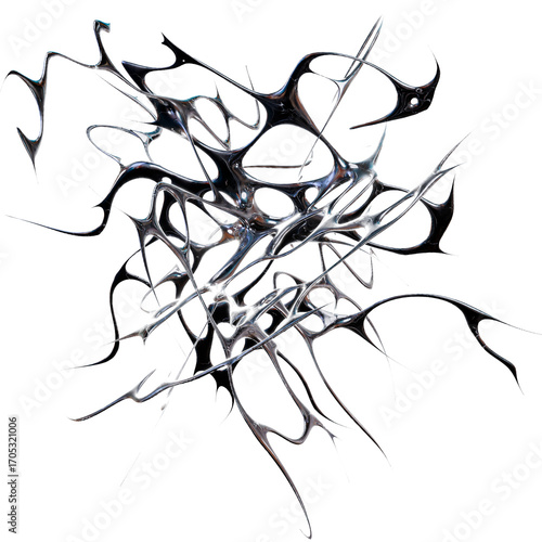Artistic 3D chrome metallic futuristic style perfect for logo design poster or digital art
