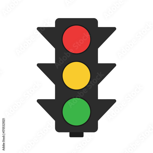 Isolated 3d illustration of a traffic stoplight with a red signal and a green signal