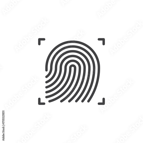 Fingerprint scan line icon