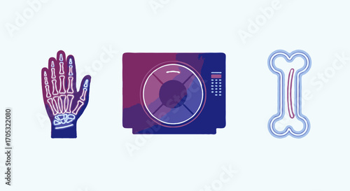 Anatomical Scan Hand, Body Scanner, and Bone Illustration