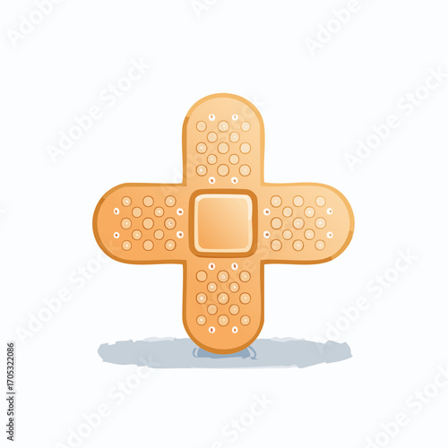 Cartoonish Adhesive BandAid Cross Design.