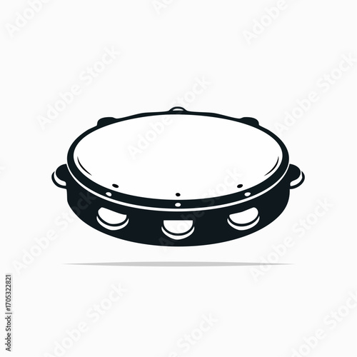 Classic Silhouette of a Percussion Tambourine.