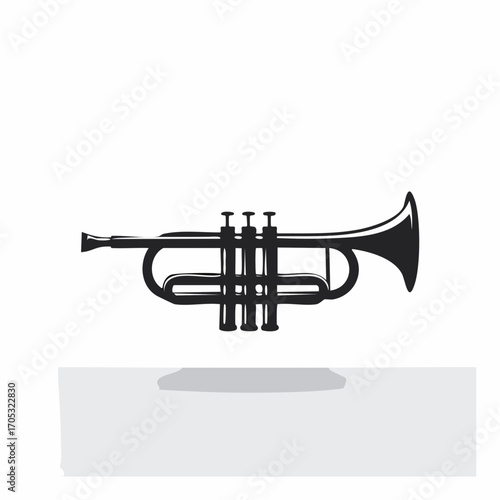 Classic Trumpet Silhouette Design.