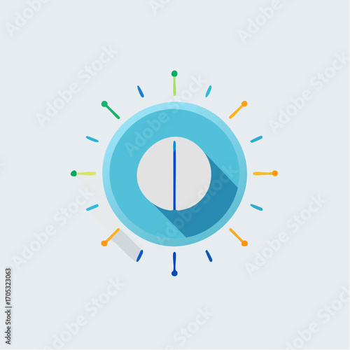 Colorful Adjustable Control Knob Icon.