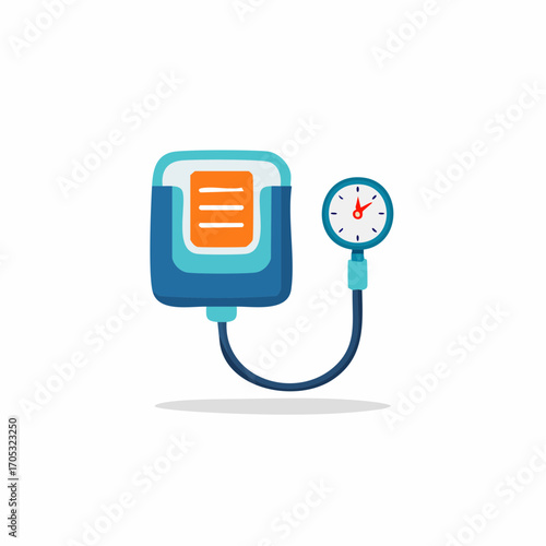 Colorful Blood Pressure Measuring Equipment Illustration.