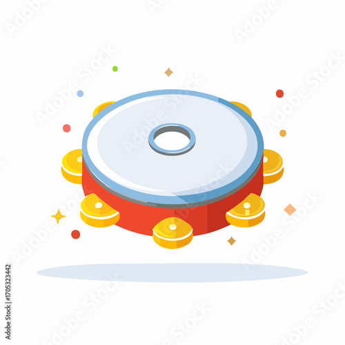 Colorful Cartoon Illustration of a Frame Drum.
