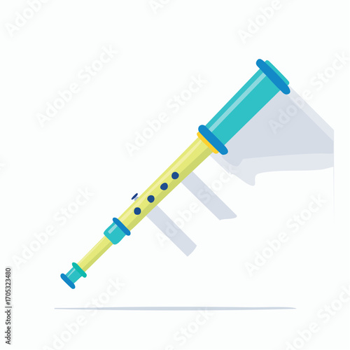 Colorful Cartoon Illustration of a Flute.