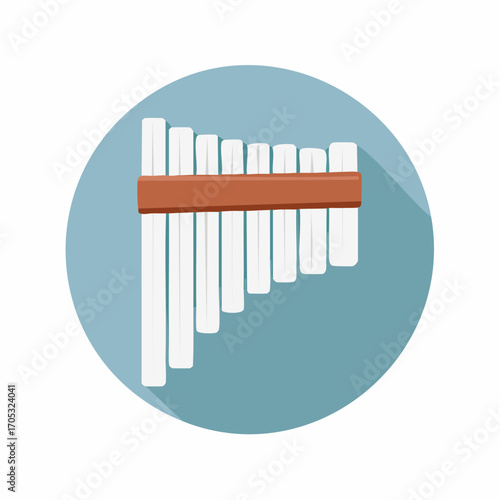 Colorful Illustration of a Panpipe Instrument.