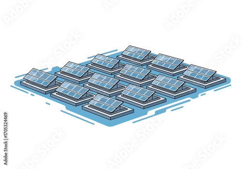 Clean energy revolution with solar panel array for sustainable living and a greener future