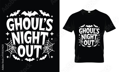 Spooky ghoul s night out halloween t shirt design