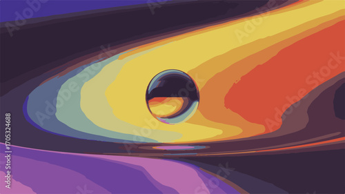 Abstract Swirling Nebula with a Central Sphere and Vibrant Color Gradients space galaxy