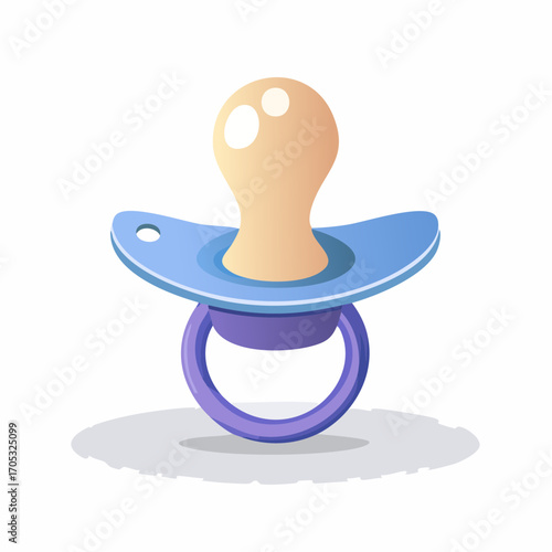 Cute Cartoon Pacifier with Light Blue Details.