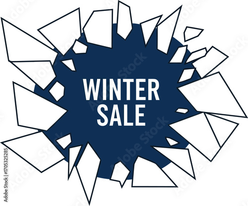 Explosive Winter Sale Announcement with Shattered Ice Effect