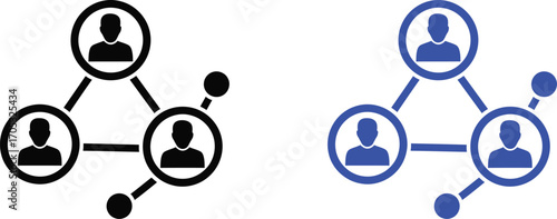 Connected people network diagram, abstract representation of relationships and community.