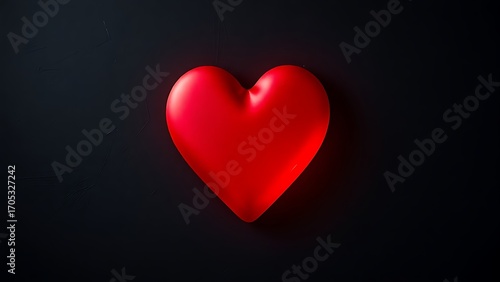 Wallpaper Mural A striking red heart shape illuminated against a dark textured background, evoking deep emotional resonance. Torontodigital.ca